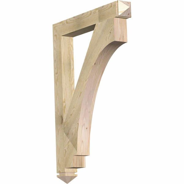Ekena Millwork 4 in. x 44 in. x 32 in. Douglas Fir Imperial Arts and Crafts Rough Sawn Bracket