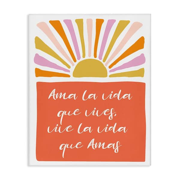 Stupell Industries Love the Life You Live by Elizabeth Medley Gallery Wrapped Unframed Typography Graphic Art Print 20 in. x 16 in.