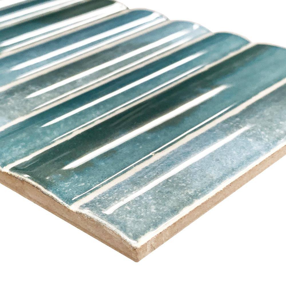 Colorido Green Glossy Ceramic 4x12 Wall Tile