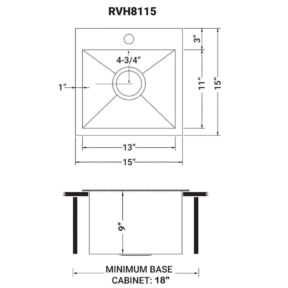 Ruvati 15" Matte Gold Stainless Steel Drop-In Bar Sink