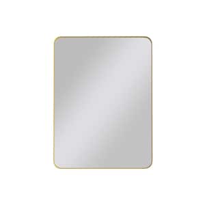 30 in. W. x 40 in. H Rectangular Framed Wall Bathroom Vanity Mirror in Gold