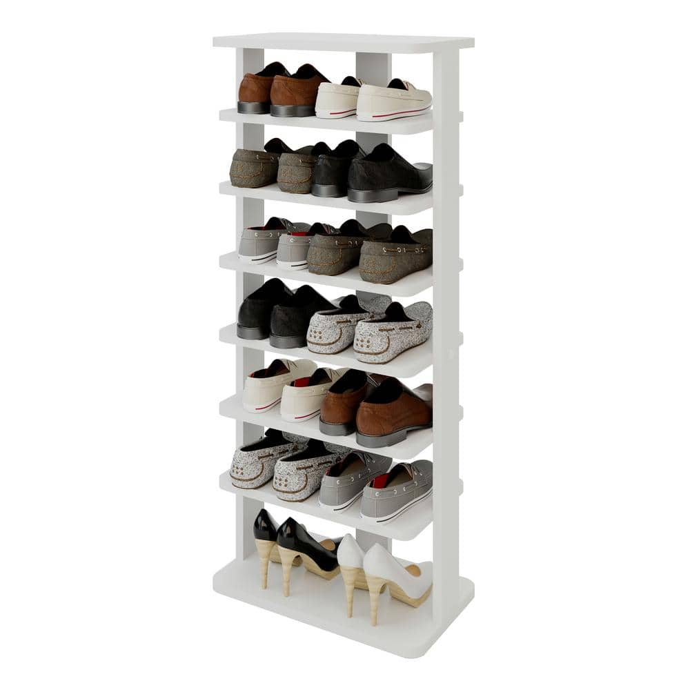 Benasse 42.5 H 14-Pair 7-Tier Black Wood Shoe Rack ME-SR-BK-L01