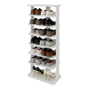 Tribesigns 47 in. H 21-Pair White Wood Shoe Rack, Freestanding 7-Tier Shoe Storage Organizer