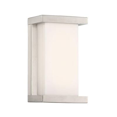 Case 9 in. Stainless Steel Integrated LED Outdoor Wall Sconce, 3000K