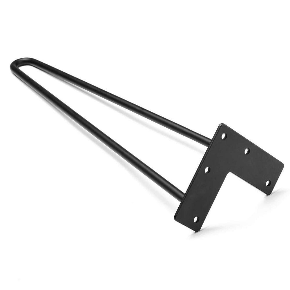 Single black metal hairpin leg on a white background.