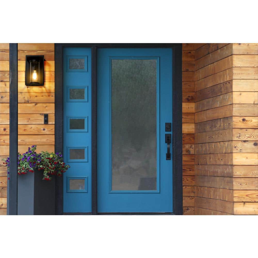 Black Aluminum Dimmable Outdoor Wall Sconce with Clear Glass Shade