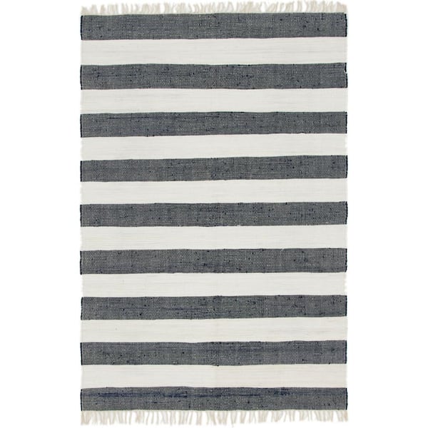 StyleWell Lorelei Navy/Ivory 6 ft. x 9 ft. Striped Area Rug