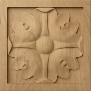 5-1/8 in. x 7/8 in. x 5-1/8 in. Unfinished Wood Maple Large Edinburgh Rosette