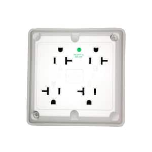 20 Amp Hospital Grade Extra Heavy Duty Grounding 4-in-1 Outlet, White