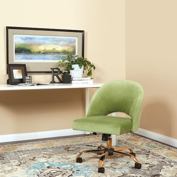 Lula Office Chair in Garden Fabric with Rose Gold Base