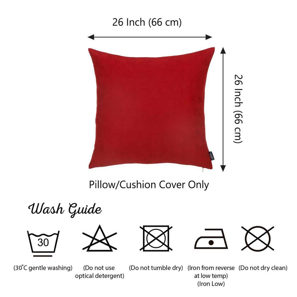 Ruby Red 26" x 26" Polyester Euro Throw Pillow Set