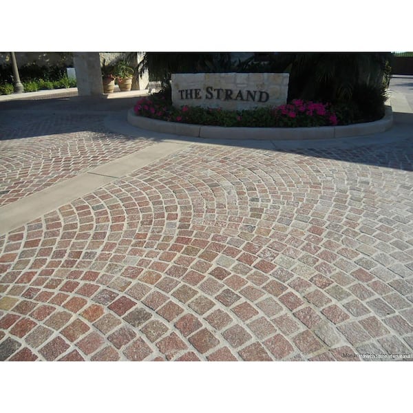 Cobblestone 4 in. x 4 in. x 4 in. Rose Granite Edging (250-Pieces/83 lin. ft./Pallet)