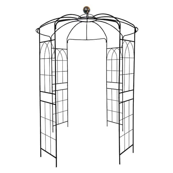 Unbranded 114.2 in. x 81.3 in. Galvanized Metal Garden Arbor