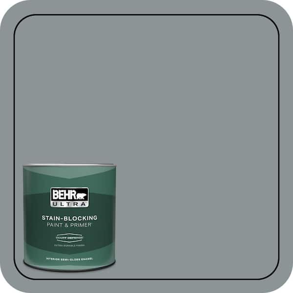 BEHR ULTRA 1 qt. Home Decorators Collection #HDC-NT-27 Millennium Silver Extra Durable Semi-Gloss Enamel Interior Paint & Primer