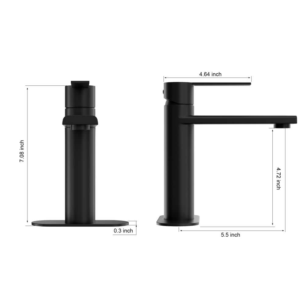 Matte Black Single Handle Mid Arc Bathroom Faucet