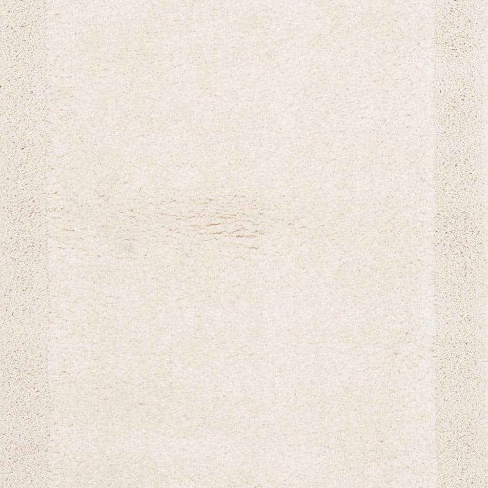 White Rectangular 6' x 9' Shag Synthetic Area Rug