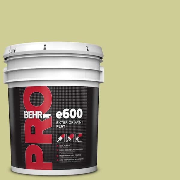 BEHR PRO 5 gal. #400D-4 Corn Husk Green Flat Exterior Paint