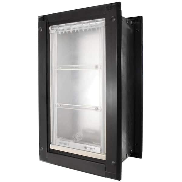 Endura Flap 10 in. x 19 in. Large Single Flap for Walls with Black Aluminum Frame