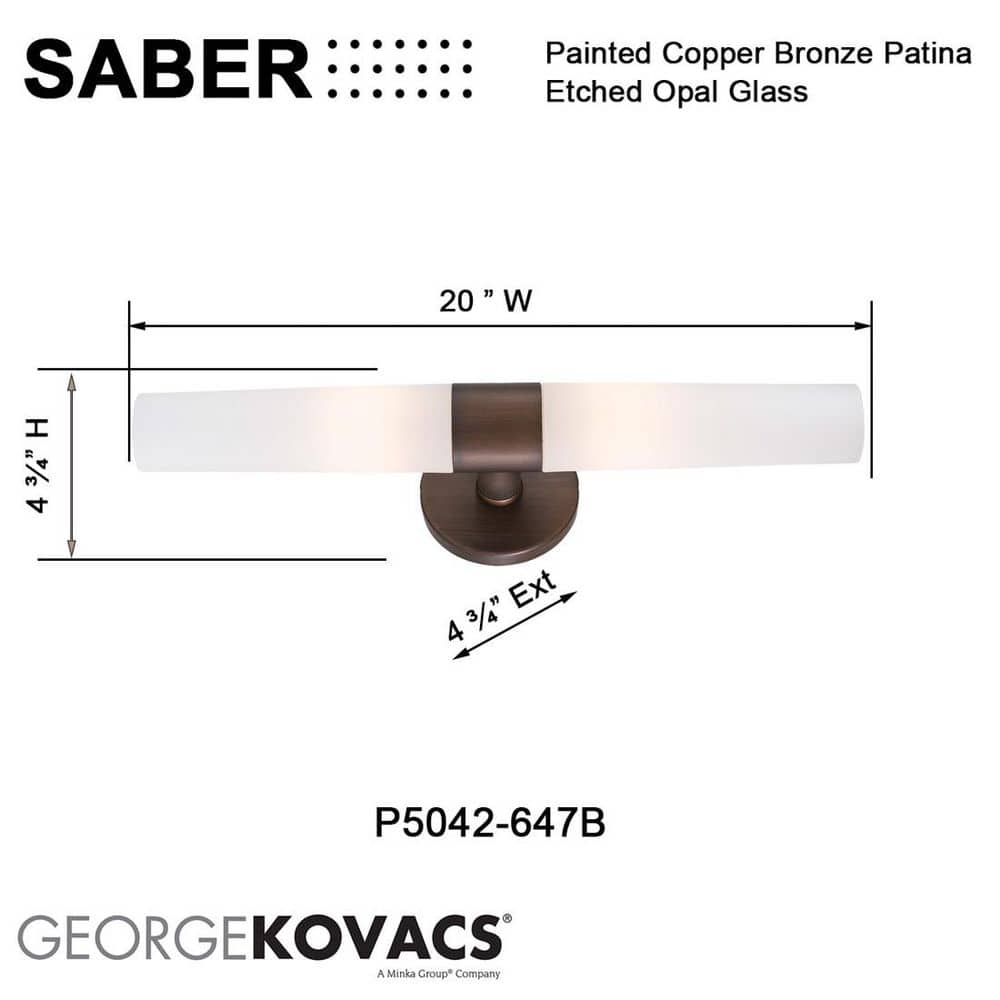 20'' Painted Copper Bronze Patina Cylinder Vanity Light