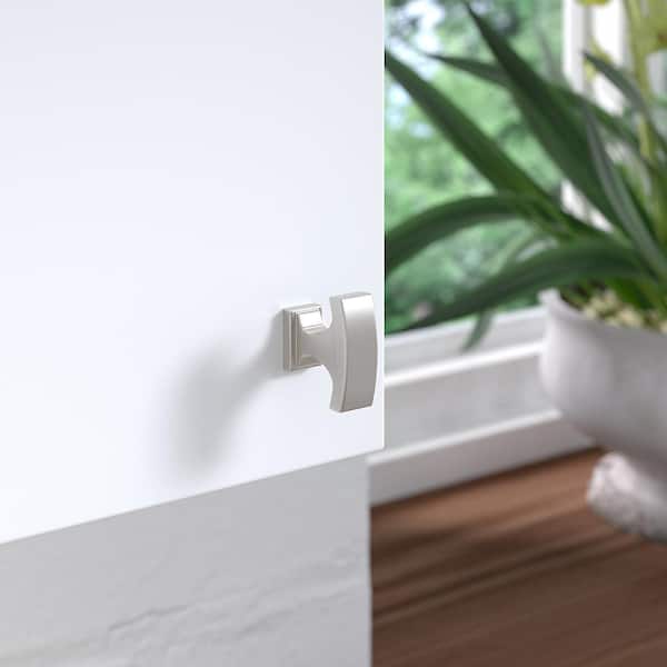 Rimouski Collection 1-1/8 in. (29 mm) x 1/2 in. (12 mm) Brushed Nickel Transitional Cabinet Knob