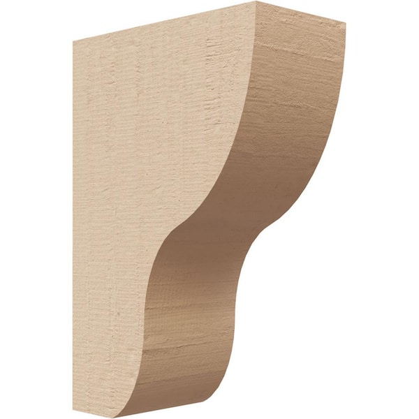 Ekena Millwork 2 in. x 6 in. x 4 in. Series 2 Classic Greensboro Rough Cedar Woodgrain Timberthane Polyurethane Corbel, Primed Tan