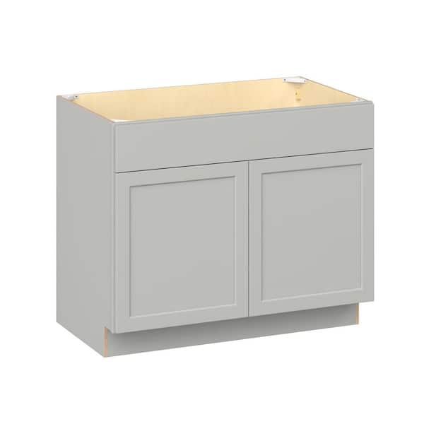 Emerson Whisper Gray Base Sink Base with 2-Door Ready to Assemble Kitchen Cabinet (42 in. W x 34.5 in. H x 24-in. D)