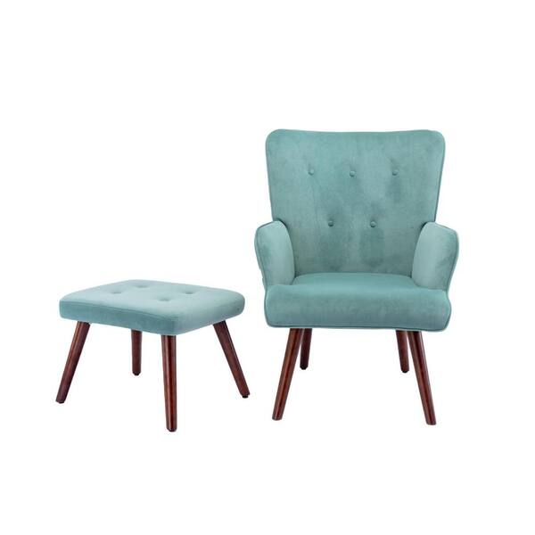 teal chair and footstool