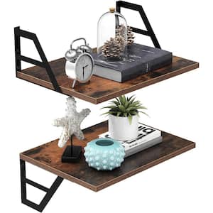 16 in. W x 12 in. D Decorative Wall Shelf, (Set of 2) Deep Floating Shelves