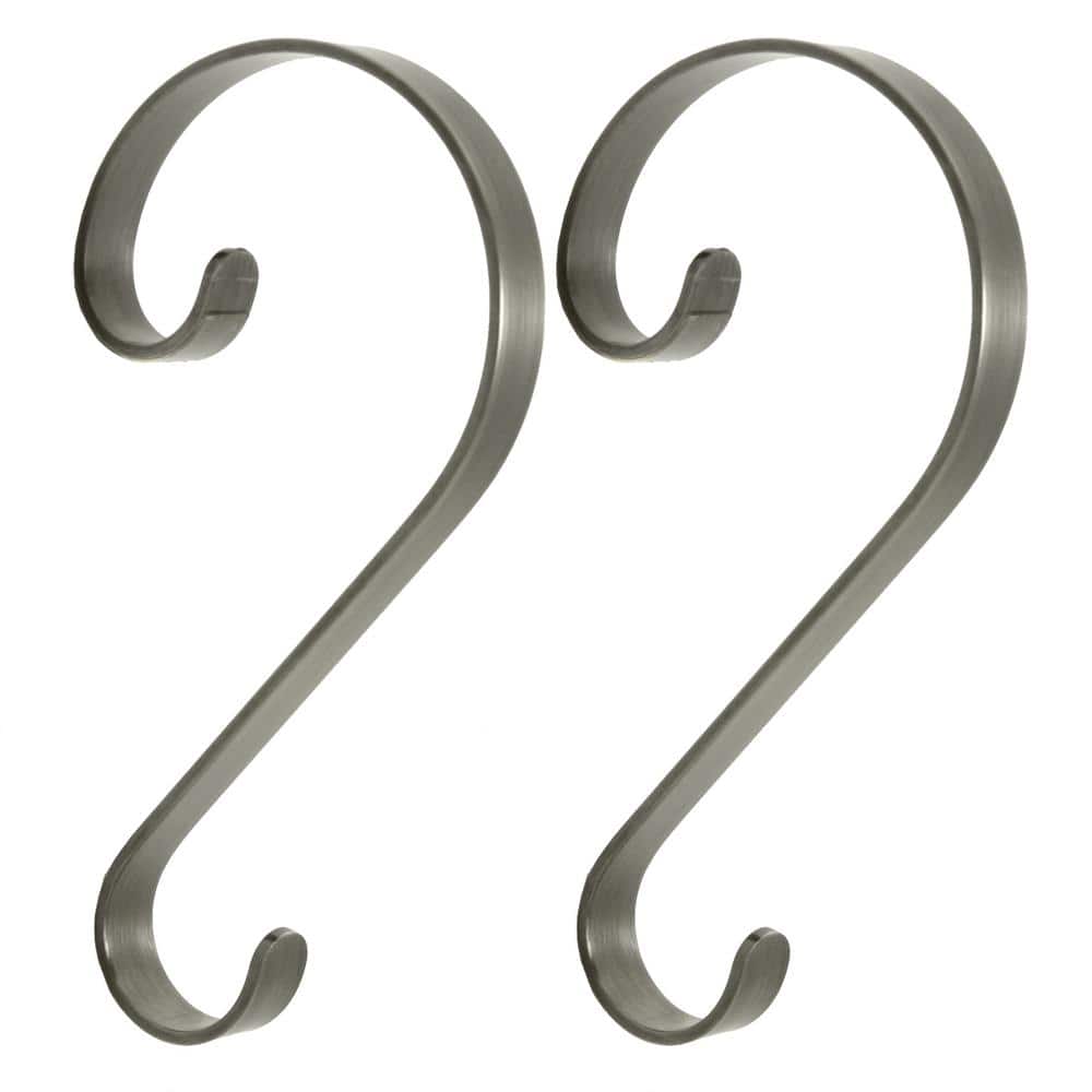 Haute Decor Stocking Scrolls Stocking Holders in Pewter (2Pack) SS0207