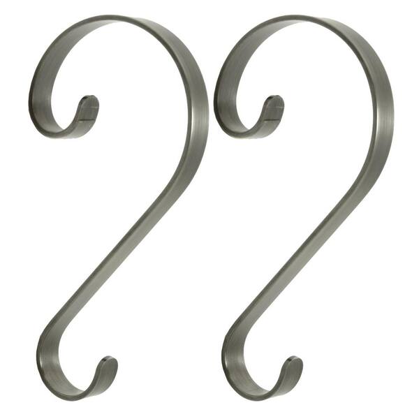 Haute Decor Stocking Scrolls Stocking Holders in Pewter (2Pack) SS0207