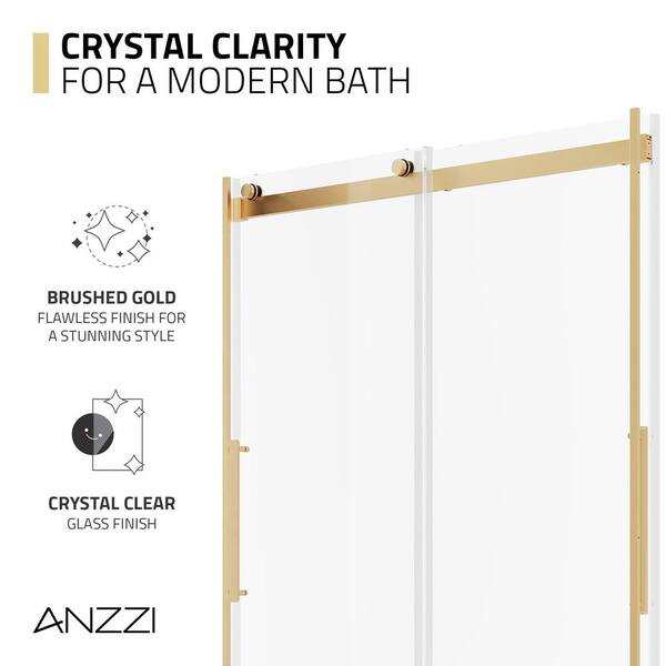 ANZZI Stellar Series 57 to 60 in. x 76 in. Sliding Bypass