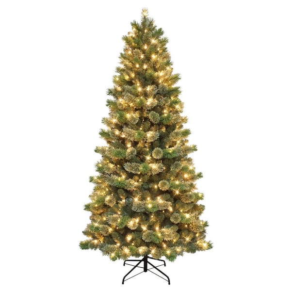 7.5 ft. Pre-Lit Slim Oklahoma Pine Artificial Christmas Tree