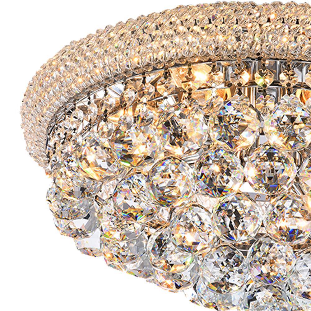 16" Chrome Crystal Flush Mount Ceiling Light