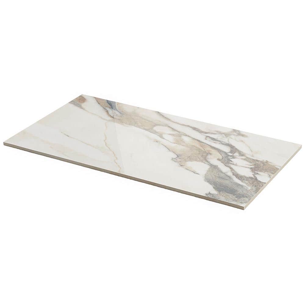 Calacatta Rustico 12" x 24" Polished Marble Look Porcelain Tile