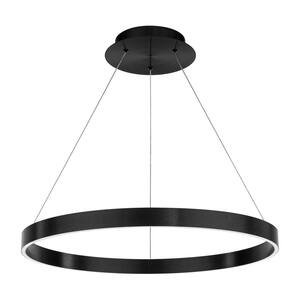 Sirius 49-Watt Integrated LED Black Standard Pendant Glass Shade