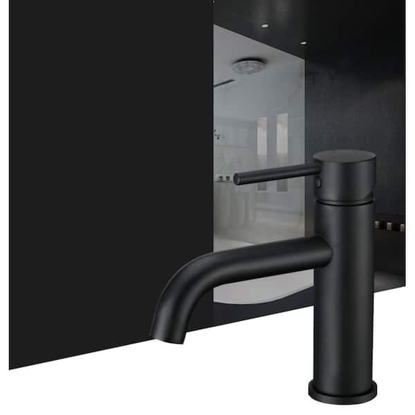 Maincraft Single-Handle Single-Hole Bathroom Faucet in Matte Black