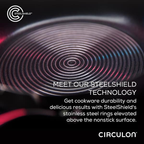 Circulon Stainless Steel Induction Cookware Set with SteelShield Hybrid  Stainless and Nonstick Technology, 11 piece