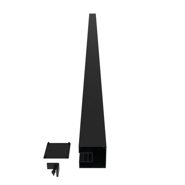 Barrette Outdoor Living 3 in. x 3 in.x 99 in. Mixed Materials Matte Black End Fence Post Kit