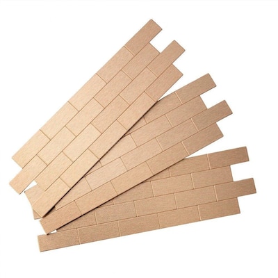 Subway Matted 12 in. x 4 in. Brushed Champagne Metal Decorative Tile Backsplash (1 sq. ft.)