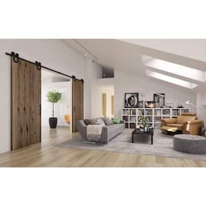 Sheffield Collection 12 in. (305 mm) Matte Black Traditional Curved Barn Door Pull