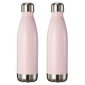 Marina 16 oz. Pink Double Wall Water Bottle (2-Pack)