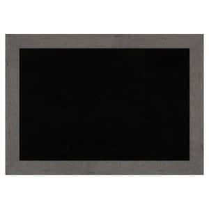 Rustic Plank Grey Framed Black Corkboard 41 in. x 29 in. Bulletine Board Memo Board