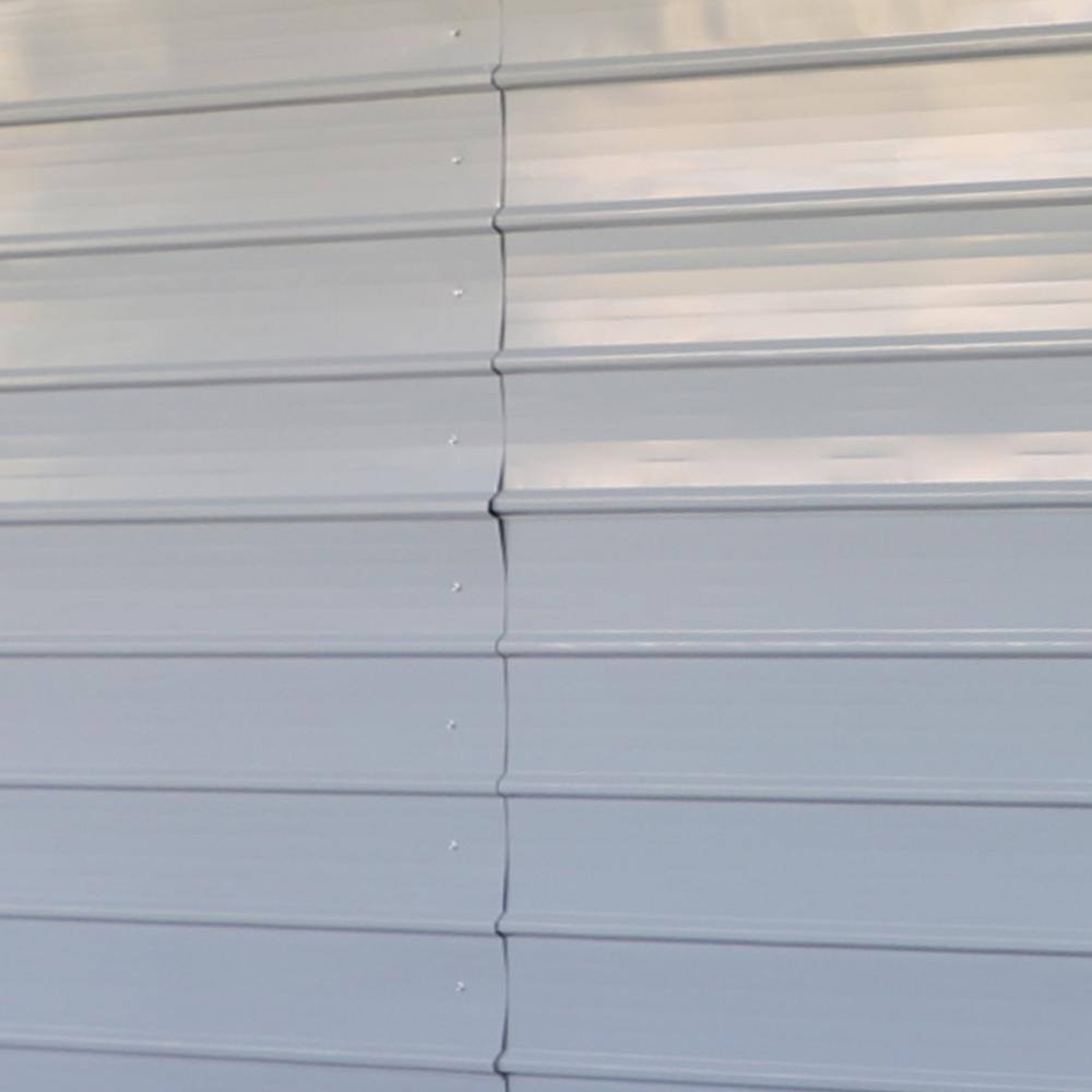 Gray 12 ft x 28 ft Metal Carport with Corrugated Roof and Sidewalls