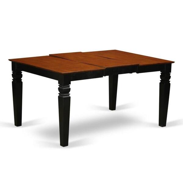 East West Furniture 5-Piece Black and Cherry Finish Solid Wood Top