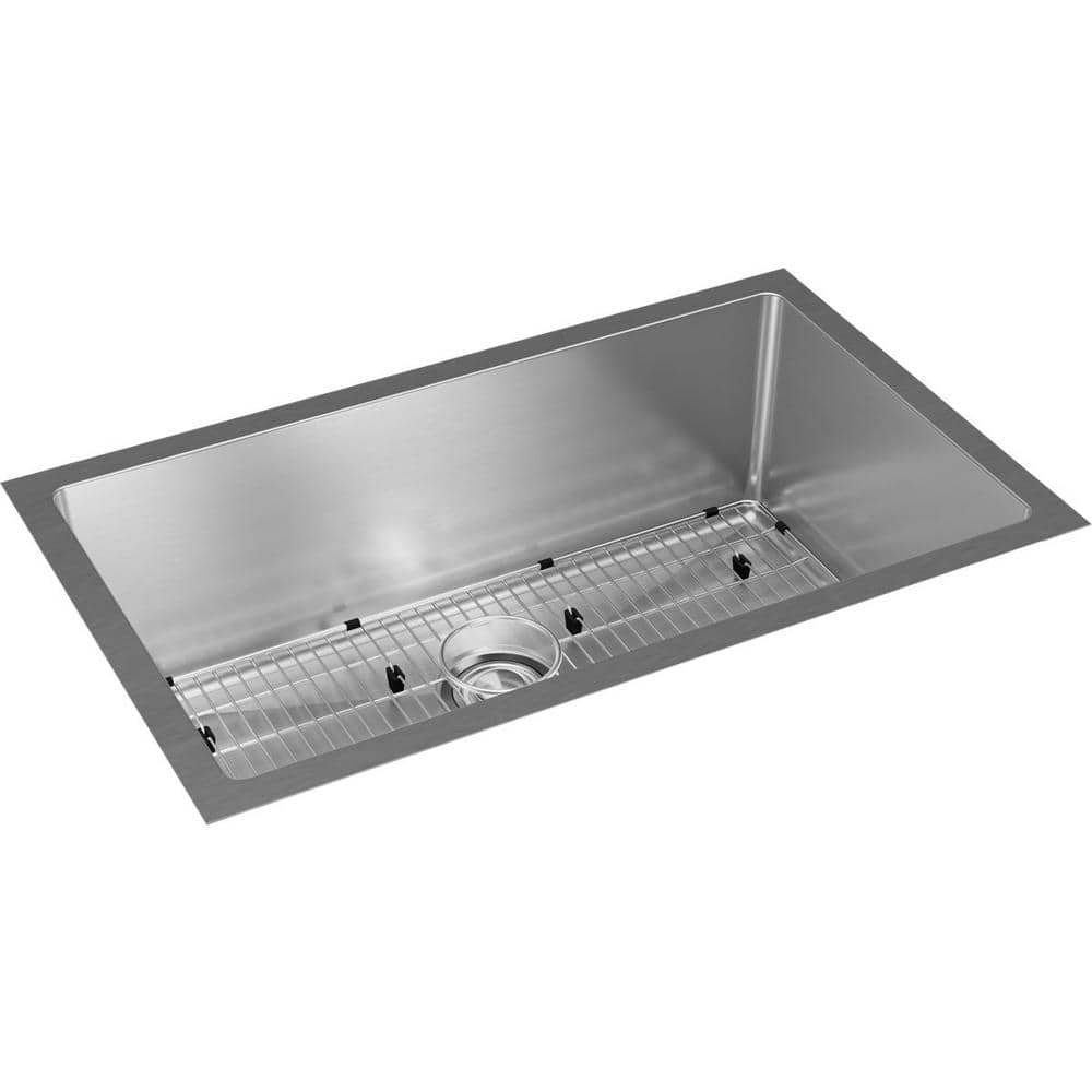 Elkay Crosstown 32.5" Stainless Steel Single Bowl Undermount Sink Kit