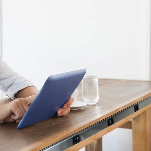 Wiremold Plugmold 3 ft. Black 6-USB Type A Hardwire Power Strip