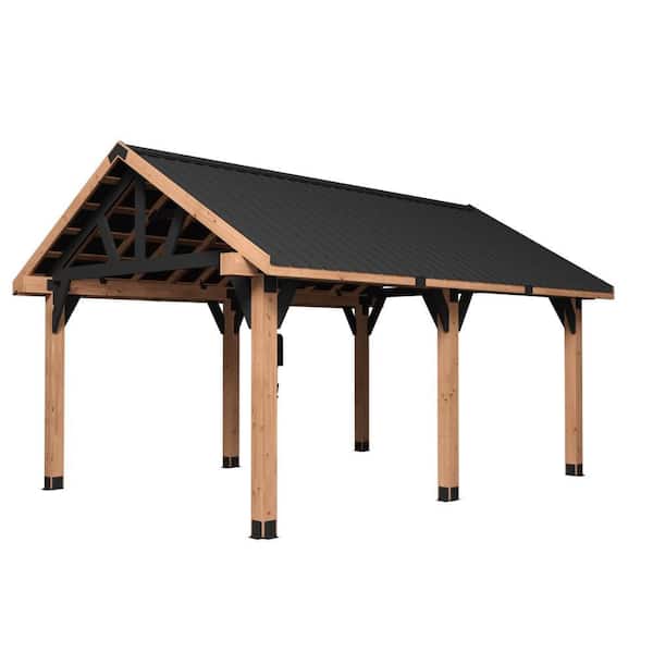 RANGE OUTDOOR LIVING Lodge 19 ft. x 14 ft. Light Brown Cedar and