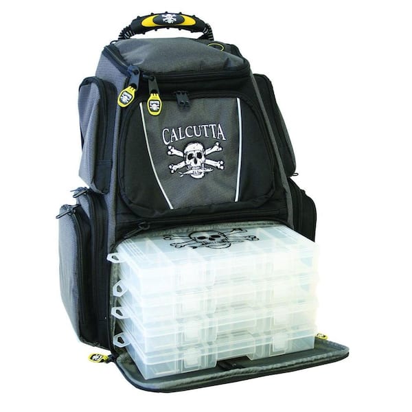 Calcutta Black and Gray Tackle Backpack with 3-360 Trays