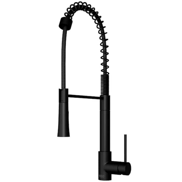VIGO Laurelton Single Handle Pull-Down Sprayer Kitchen Faucet in Matte Black