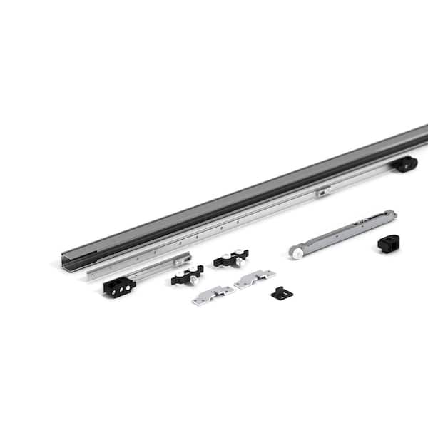 BARTELS Frankfurt 78-3/4 in. Aluminum Pocket Door Track and Top Mount Hardware Set with Single Soft-Stop